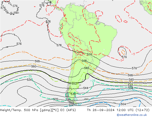 Geop./Temp. 500 hPa EC (AIFS) jue 26.09.2024 12 UTC