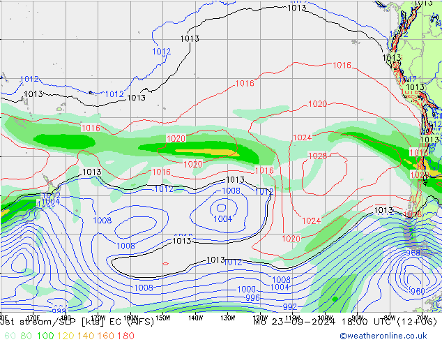 Corrente a getto EC (AIFS) lun 23.09.2024 18 UTC