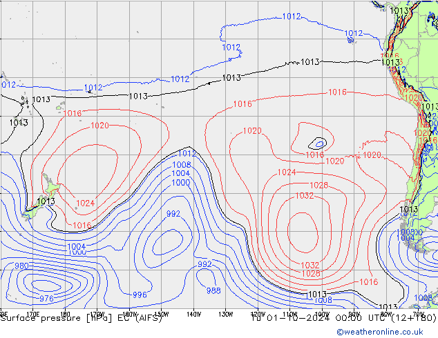 pressão do solo EC (AIFS) Ter 01.10.2024 00 UTC