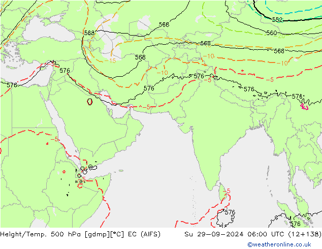 Height/Temp. 500 гПа EC (AIFS) Вс 29.09.2024 06 UTC