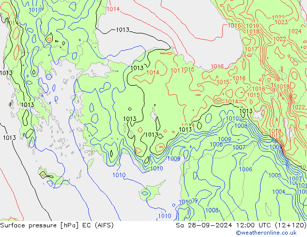 Bodendruck EC (AIFS) Sa 28.09.2024 12 UTC