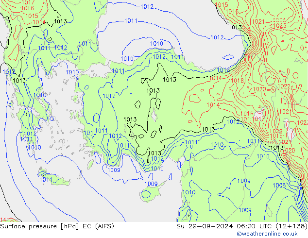 Pressione al suolo EC (AIFS) dom 29.09.2024 06 UTC