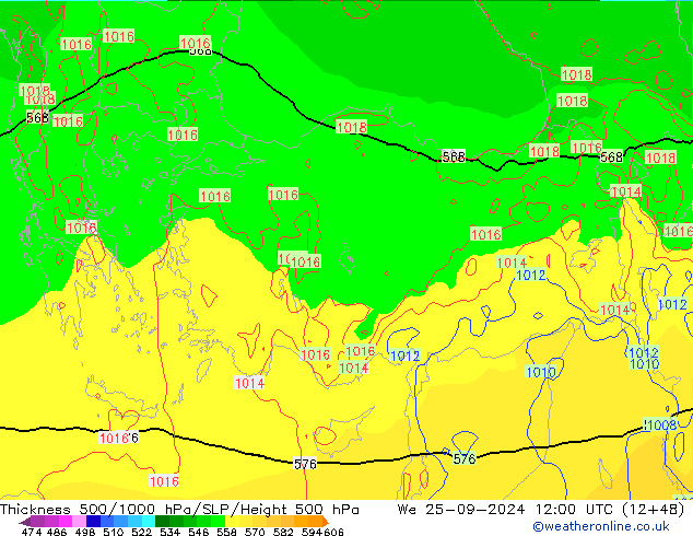 Thck 500-1000hPa EC (AIFS) mer 25.09.2024 12 UTC