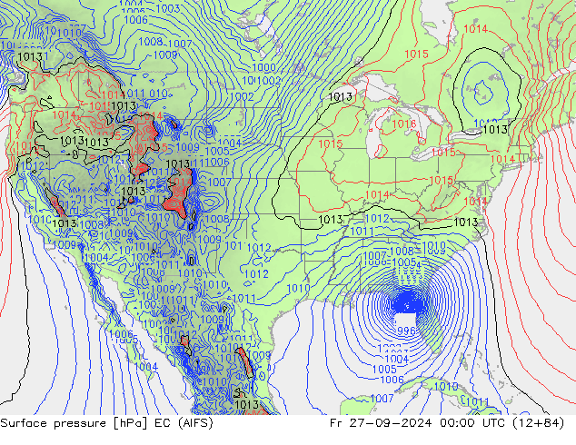 pression de l'air EC (AIFS) ven 27.09.2024 00 UTC