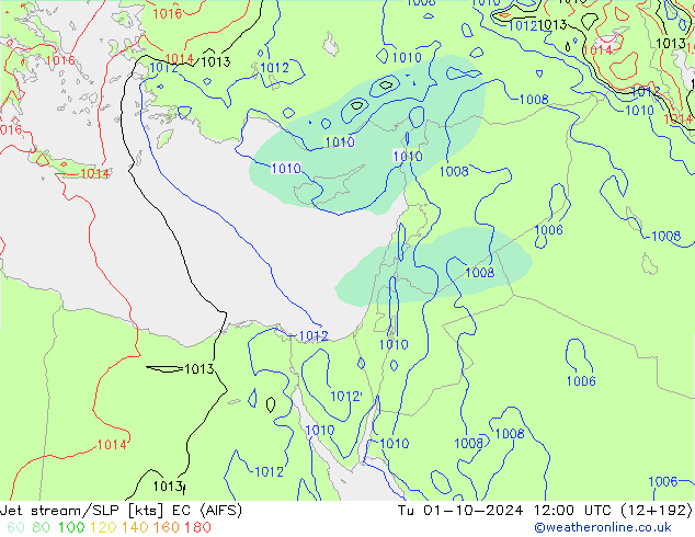 Jet stream/SLP EC (AIFS) Tu 01.10.2024 12 UTC