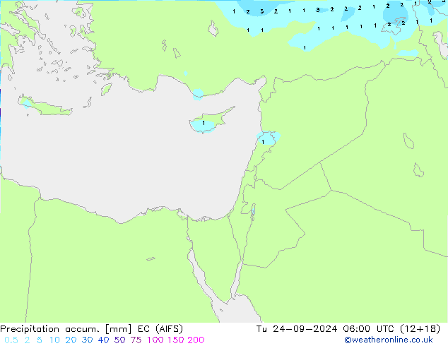 Precipitation accum. EC (AIFS) Ter 24.09.2024 06 UTC