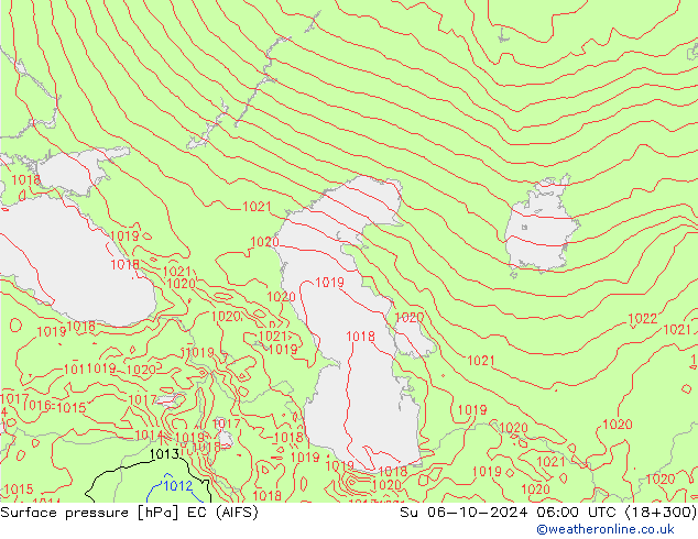 Surface pressure EC (AIFS) Su 06.10.2024 06 UTC