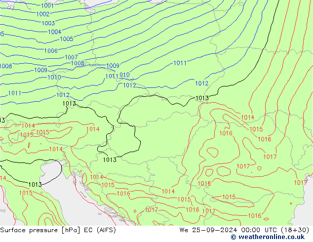 Luchtdruk (Grond) EC (AIFS) wo 25.09.2024 00 UTC