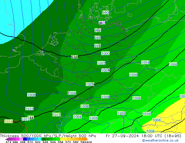 Thck 500-1000hPa EC (AIFS) ven 27.09.2024 18 UTC