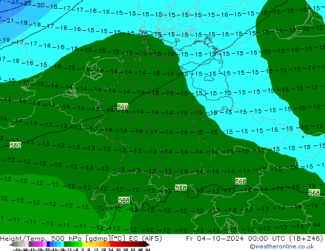 Yükseklik/Sıc. 500 hPa EC (AIFS) Cu 04.10.2024 00 UTC