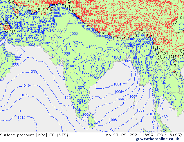 Pressione al suolo EC (AIFS) lun 23.09.2024 18 UTC