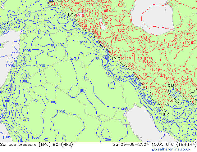 pression de l'air EC (AIFS) dim 29.09.2024 18 UTC