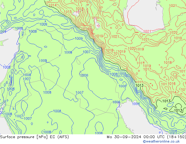 Surface pressure EC (AIFS) Mo 30.09.2024 00 UTC