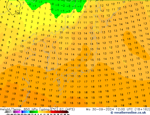 Height/Temp. 850 hPa EC (AIFS) lun 30.09.2024 12 UTC