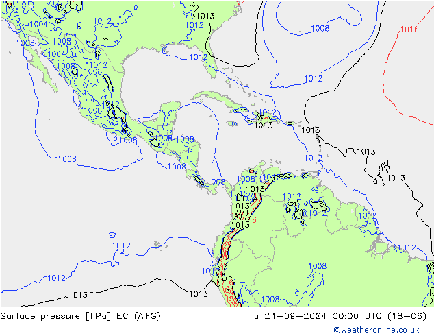 Surface pressure EC (AIFS) Tu 24.09.2024 00 UTC