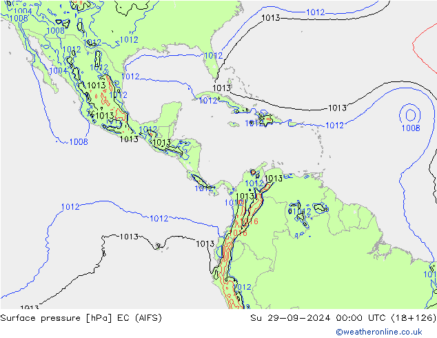 приземное давление EC (AIFS) Вс 29.09.2024 00 UTC