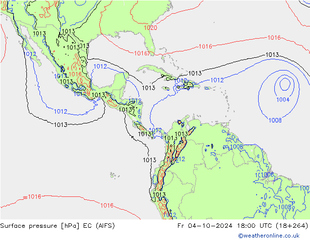 pressão do solo EC (AIFS) Sex 04.10.2024 18 UTC