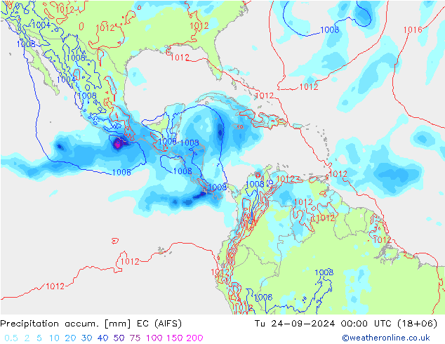 Precipitation accum. EC (AIFS) Ter 24.09.2024 00 UTC