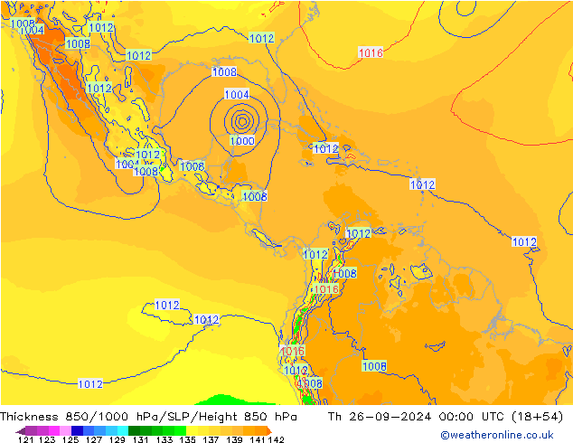 Schichtdicke 850-1000 hPa EC (AIFS) Do 26.09.2024 00 UTC