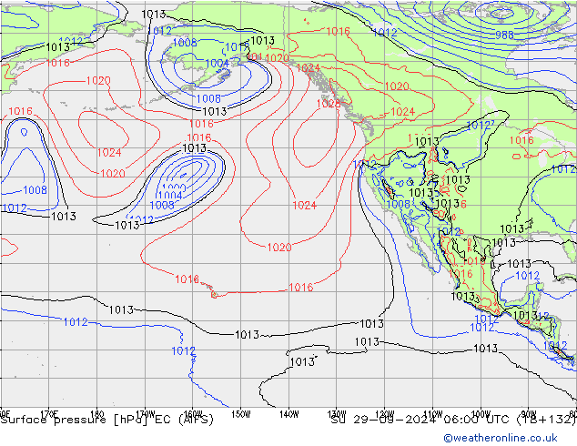 Surface pressure EC (AIFS) Su 29.09.2024 06 UTC