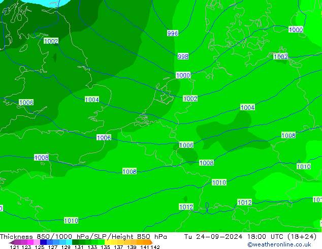 Thck 850-1000 hPa EC (AIFS)  24.09.2024 18 UTC