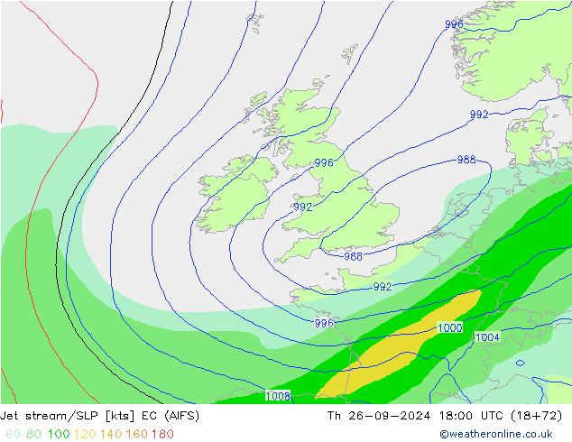 Prąd strumieniowy EC (AIFS) czw. 26.09.2024 18 UTC