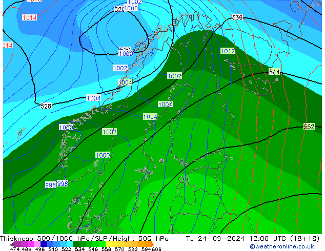 Thck 500-1000hPa EC (AIFS) Tu 24.09.2024 12 UTC