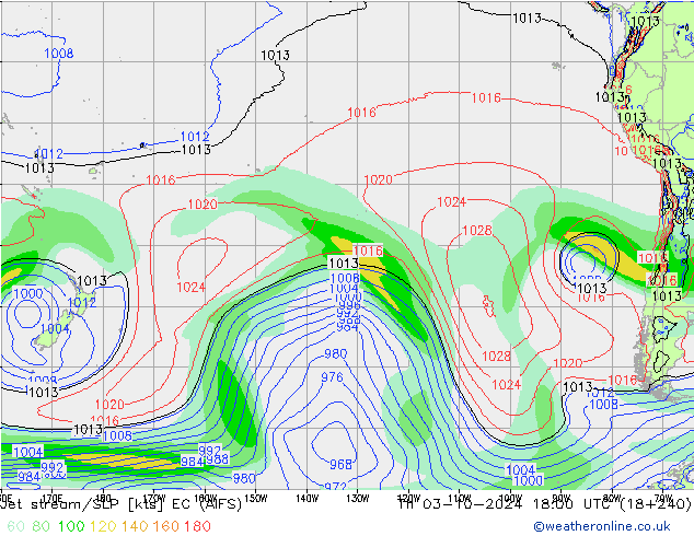 джет/приземное давление EC (AIFS) чт 03.10.2024 18 UTC