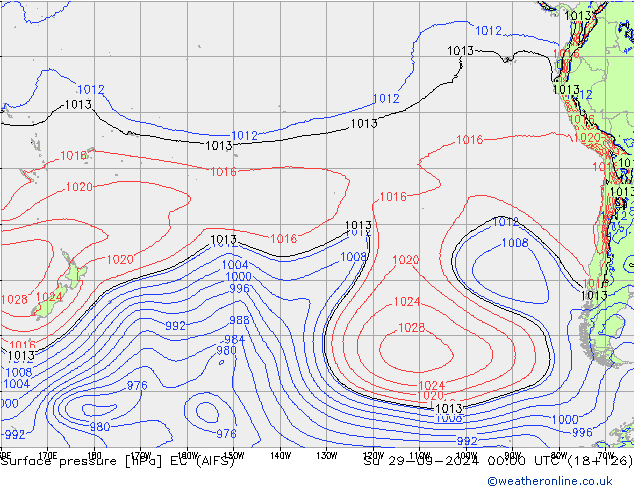 Pressione al suolo EC (AIFS) dom 29.09.2024 00 UTC