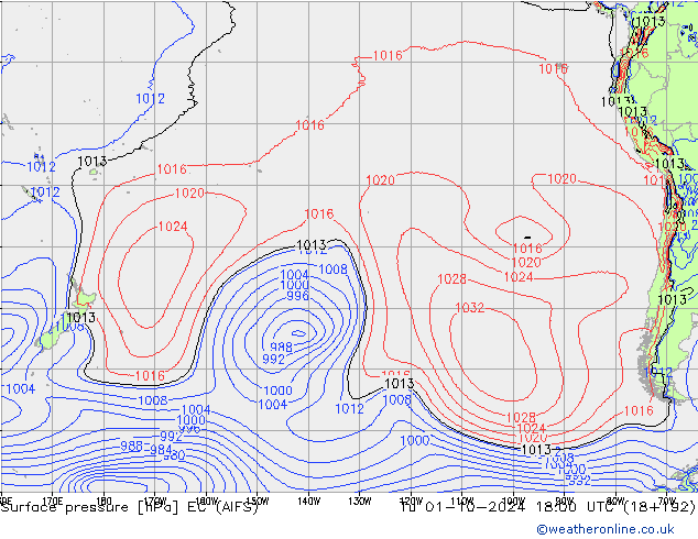 Presión superficial EC (AIFS) mar 01.10.2024 18 UTC