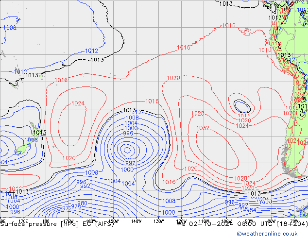 Luchtdruk (Grond) EC (AIFS) wo 02.10.2024 06 UTC