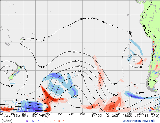 T-Adv. 850 hPa EC (AIFS) Per 03.10.2024 18 UTC