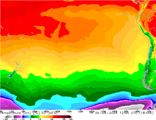 карта температуры EC (AIFS) чт 26.09.2024 12 UTC