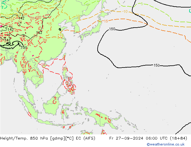 Height/Temp. 850 hPa EC (AIFS) Fr 27.09.2024 06 UTC