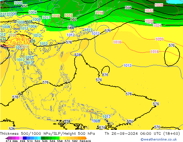 Thck 500-1000hPa EC (AIFS) Th 26.09.2024 06 UTC