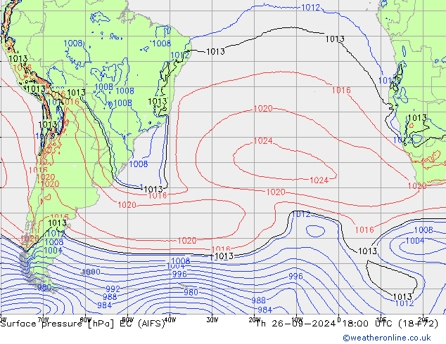 pressão do solo EC (AIFS) Qui 26.09.2024 18 UTC