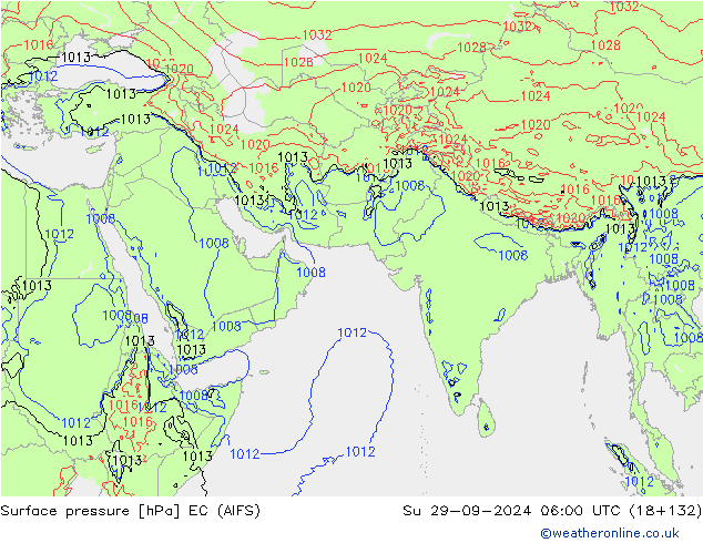 Pressione al suolo EC (AIFS) dom 29.09.2024 06 UTC