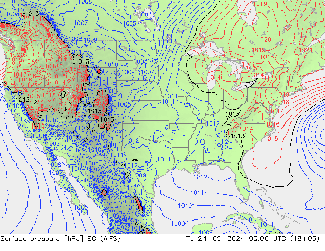 Surface pressure EC (AIFS) Tu 24.09.2024 00 UTC