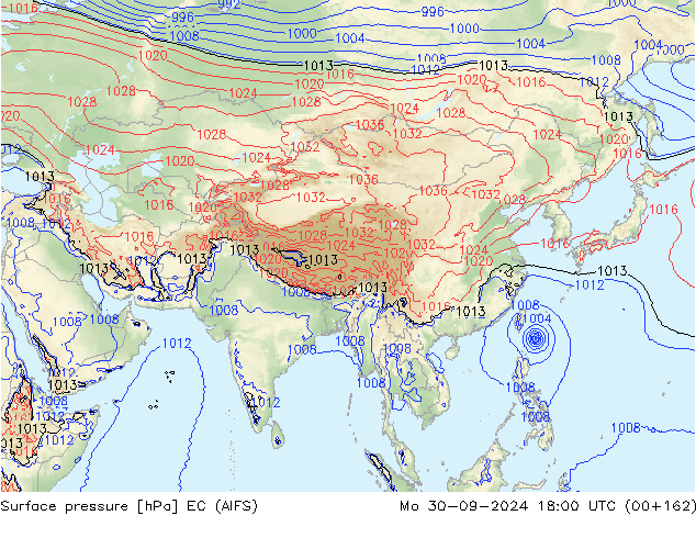 Luchtdruk (Grond) EC (AIFS) ma 30.09.2024 18 UTC