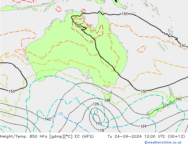 Height/Temp. 850 hPa EC (AIFS) Di 24.09.2024 12 UTC