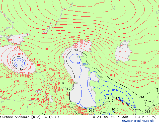 pression de l'air EC (AIFS) mar 24.09.2024 06 UTC