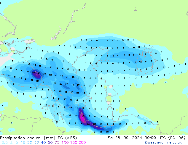 Toplam Yağış EC (AIFS) Cts 28.09.2024 00 UTC