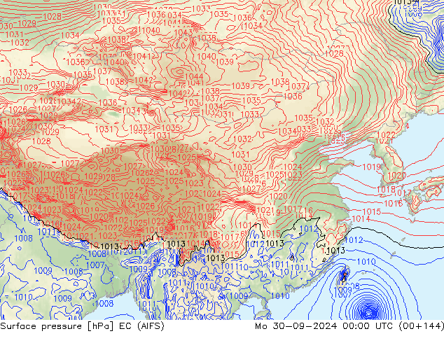 地面气压 EC (AIFS) 星期一 30.09.2024 00 UTC