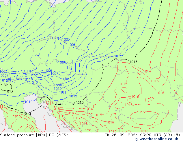 Luchtdruk (Grond) EC (AIFS) do 26.09.2024 00 UTC