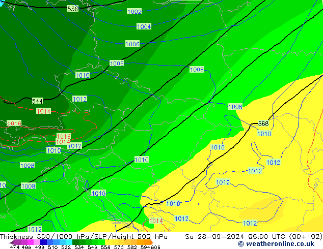 Thck 500-1000hPa EC (AIFS) Sa 28.09.2024 06 UTC