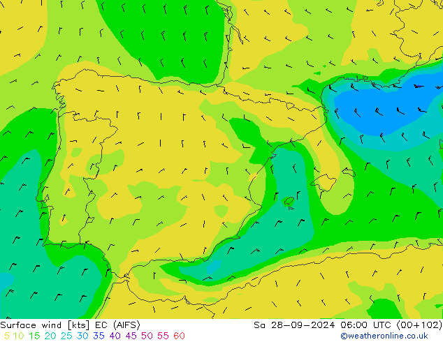  10 m EC (AIFS)  28.09.2024 06 UTC