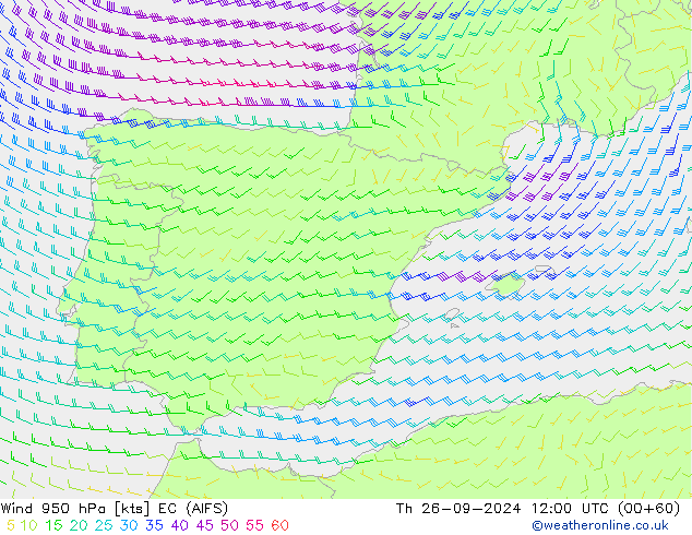  950 hPa EC (AIFS)  26.09.2024 12 UTC