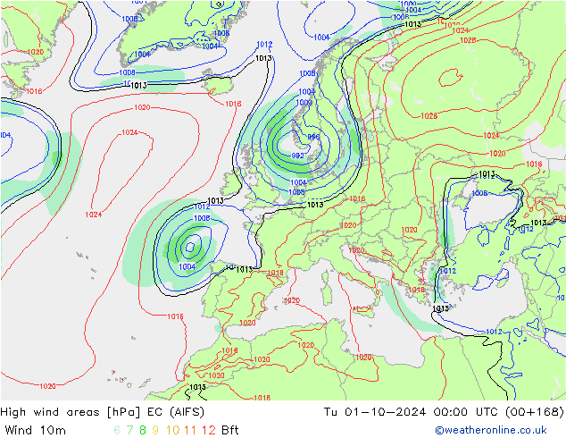 Sturmfelder EC (AIFS) Di 01.10.2024 00 UTC