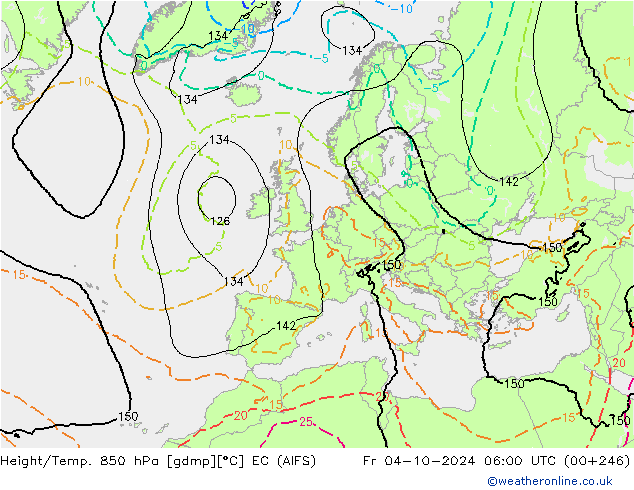 Height/Temp. 850 hPa EC (AIFS)  04.10.2024 06 UTC