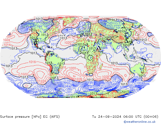 pression de l'air EC (AIFS) mar 24.09.2024 06 UTC